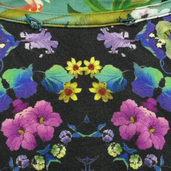 Johnny Was Panya Favorite Floral V-Neck T-Shirt Women's Size M Butterflies BOHO - Picture 12 of 15